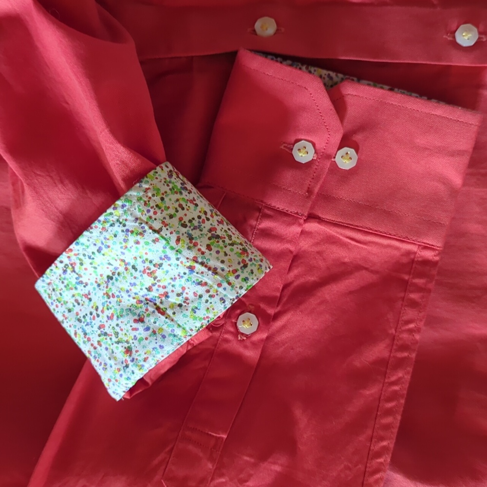 Fabulous I-Party Men’s Button Down Giza Cotton Shirt by G3. Contrast Trim.  XL.